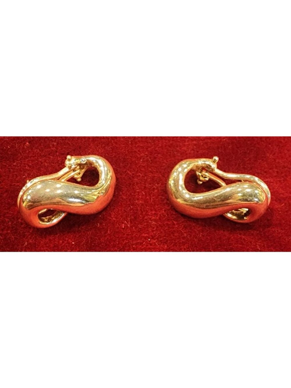 Vintage Tiffany & Co. Sterling Silver Infinity Figure 8 Omega Back Earrings With - Picture 2 of 5